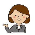 案内するスーツの女性4