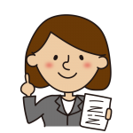 説明しているスーツの女性4