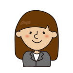 スーツの髪の長い女性