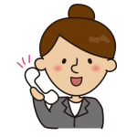 電話を掛けるスーツの女性2