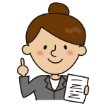 説明しているスーツの女性2