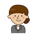 スーツの下で髪をまとめている女性