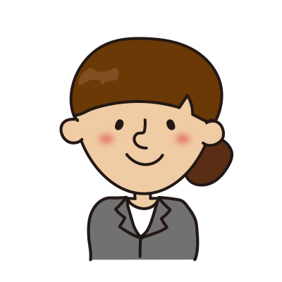 スーツの下で髪をまとめている女性