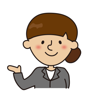 案内するスーツの女性3