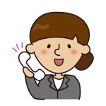 電話を掛けるスーツの女性3