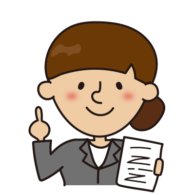 説明しているスーツの女性3