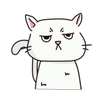 不機嫌な猫（白）