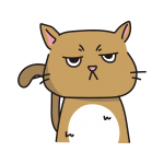 不機嫌な猫（茶）
