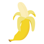 皮をむいたバナナ