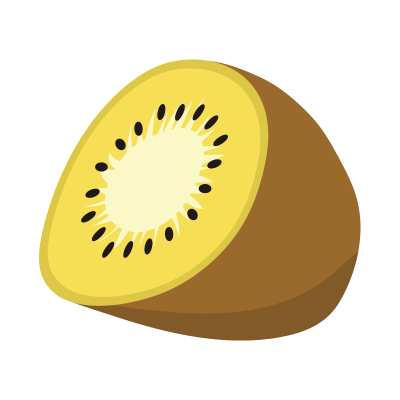 半分の黄色いキウイ