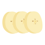 輪切りのバナナ3つ