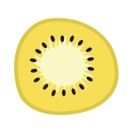 輪切りの黄色いキウイ