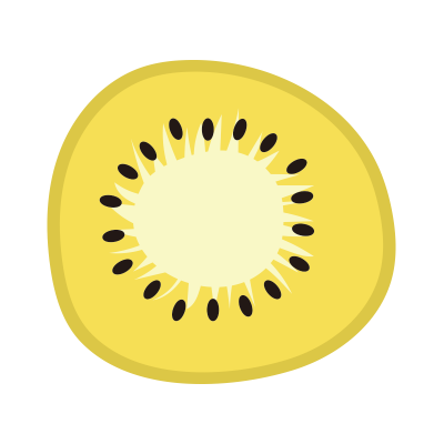 輪切りの黄色いキウイ