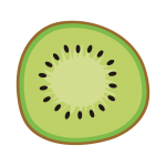 輪切りの皮つきキウイ