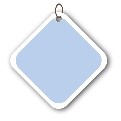 四角い青いタグ