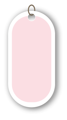 丸みのあるピンクのタグ