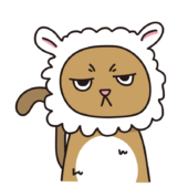 羊のかぶりもので不機嫌な猫（茶）