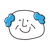 博士みたいな男性（青）