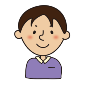 襟付きの洋服を着ている男性1