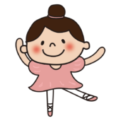 ピンクのドレスでバレエを踊っている子供（女の子1）