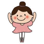 ピンクのドレスでバレエを踊っている子供（女の子3）