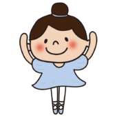 青いドレスでバレエを踊っている子供（女の子3）