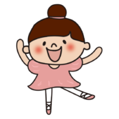 ピンクのドレスでバレエを踊っている子供（女の子2）