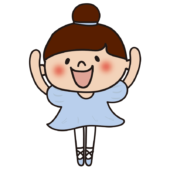 青いドレスでバレエを踊っている子供（女の子4）