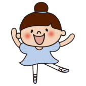 青いドレスでバレエを踊っている子供（女の子2）