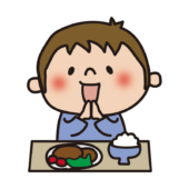 いただきますをしている子供（男の子）