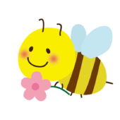 お花を持ったミツバチ2