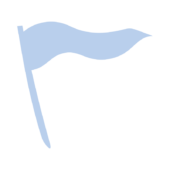 なびいている青い旗