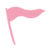 なびいているピンクの旗