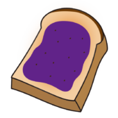 ブルーベリージャムを塗ったトースト