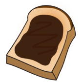 チョコレートを塗ったトースト