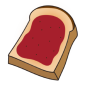 いちごジャムを塗ったトースト