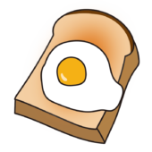 目玉焼きをのせたトースト