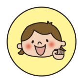 黄色い丸の中に女の子1（グー）