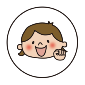 白い丸の中に女の子1（グー）