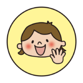 黄色い丸の中に女の子1（パー）