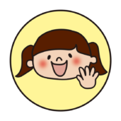 黄色い丸の中に女の子2（パー）