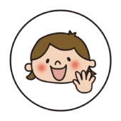 白い丸の中に女の子1（パー）