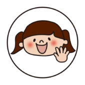 白い丸の中に女の子2（パー）