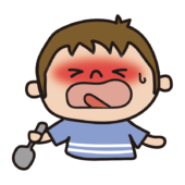 辛い表情の子供（男の子1）