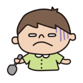 不味い表情の子供（男の子2）