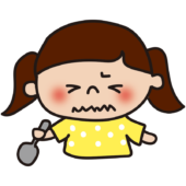 苦い表情の子供（女の子2）