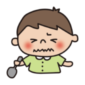 苦い表情の子供（男の子2）