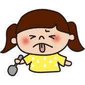 しょっぱい表情の子供（女の子2）