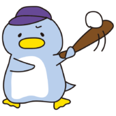 野球をするペンギン