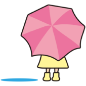 水たまりと後姿の子供（女の子1）